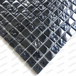 Schwarze mosaikfliesen aus glas für badezimmer und küche KEREM
