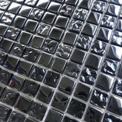 Schwarze mosaikfliesen aus glas für badezimmer und küche KEREM